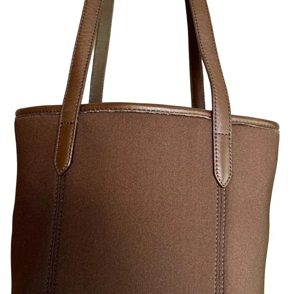 Coach Brown Neoprene Leather Shoulder Strap Classic Chic